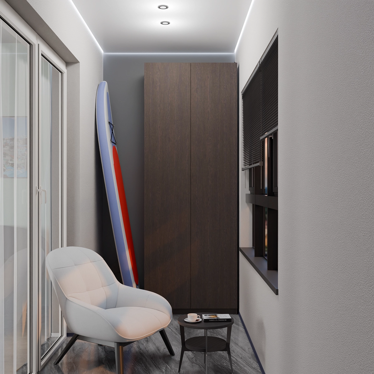 Шкаф на балкон Эфир Аруба Венге